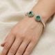 Handmade Silver Jewelry Emerald Oxidised Kada